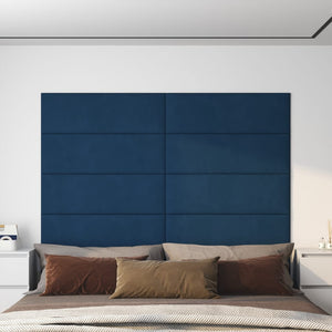 VidaXL Wandpanelen 12 st 3,24 m² 90x30 cm fluweel blauw