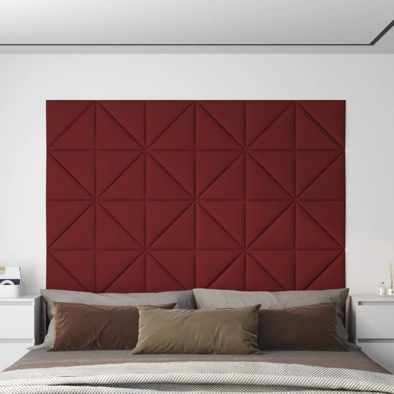 Load image into Gallery viewer, Vidaxl wandpanelen 12 st 0,54 m² 30x30 cm stof wijnrood
