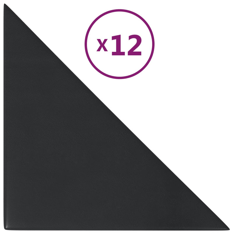 Load image into Gallery viewer, Vidaxl wandpanelen 12 st 0,54 m² 30x30 cm kunstleer zwart
