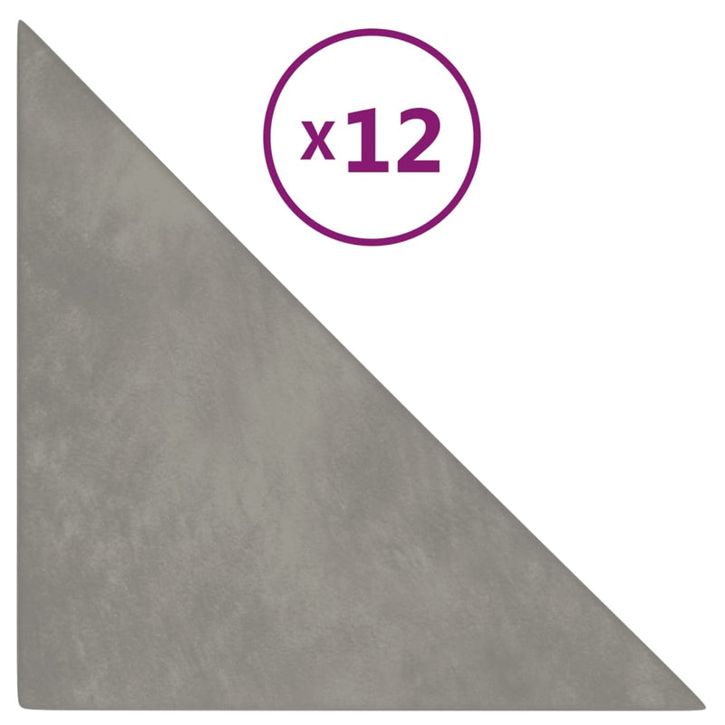 Load image into Gallery viewer, Vidaxl wandpanelen 12 st 0,54 m² 30x30 cm fluweel lichtgrijs
