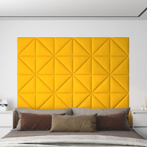 Vidaxl wandpanelen 12 st 0,54 m² 30x30 cm fluweel geel