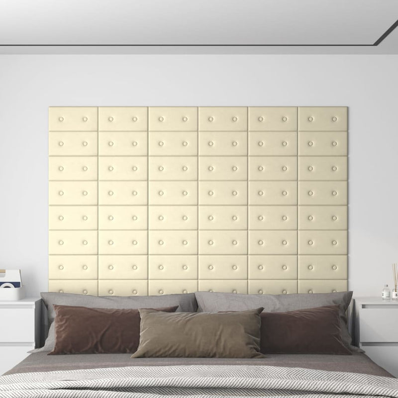 Load image into Gallery viewer, Vidaxl wandpanelen 12 st 0,54 m² 30x15 cm kunstleer crèmekleurig
