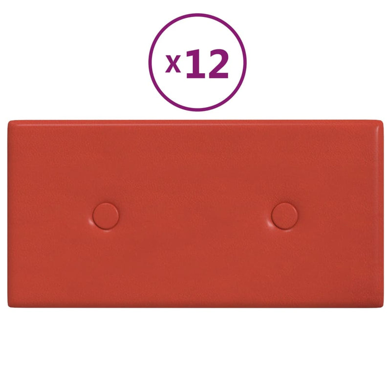 Load image into Gallery viewer, Vidaxl wandpanelen 12 st 0,54 m² 30x15 cm kunstleer rood
