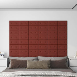 Vidaxl wandpanelen 12 st 0,54 m² 30x15 cm kunstleer wijnrood