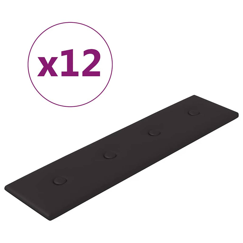 Load image into Gallery viewer, Vidaxl wandpanelen 12 st 1,08 m² 60x15 cm kunstleer zwart
