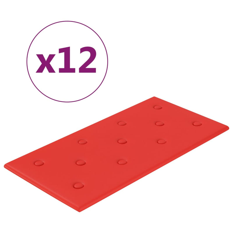Load image into Gallery viewer, Vidaxl wandpanelen 12 st 2,16 m² 60x30 cm kunstleer rood
