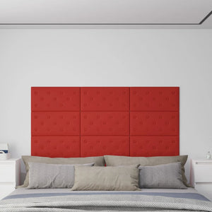 Vidaxl wandpanelen 12 st 2,16 m² 60x30 cm kunstleer wijnrood