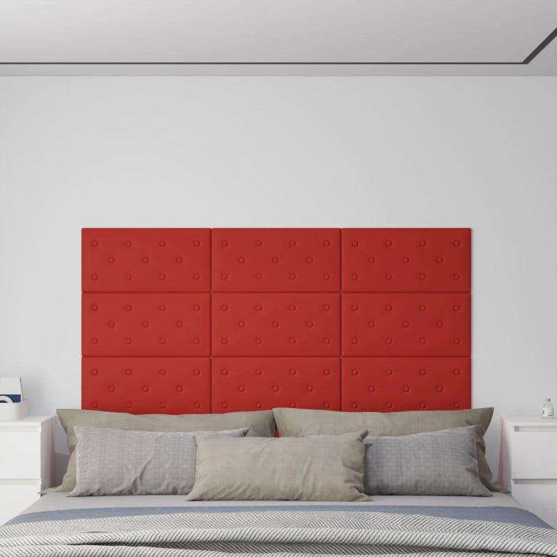 Load image into Gallery viewer, Vidaxl wandpanelen 12 st 2,16 m² 60x30 cm kunstleer wijnrood
