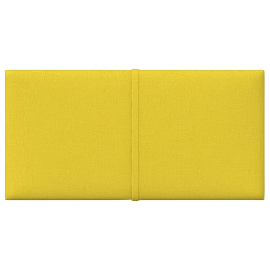 VidaXL Wandpanelen 12 st 0,54 m² 30x15 cm stof lichtgeel