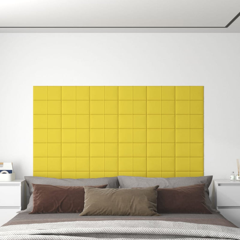 Load image into Gallery viewer, VidaXL Wandpanelen 12 st 0,54 m² 30x15 cm stof lichtgeel
