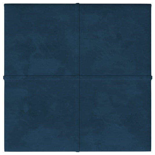VidaXL Wandpanelen 12 st 1,08 m² 30x30 cm fluweel blauw
