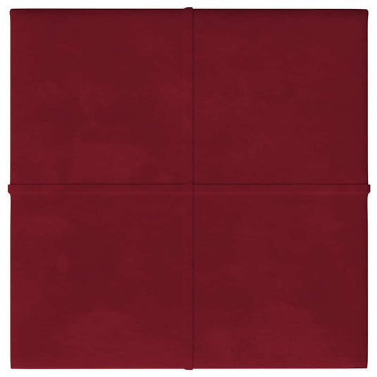 Vidaxl wandpanelen 12 st 1,08 m² 30x30 cm fluweel wijnrood