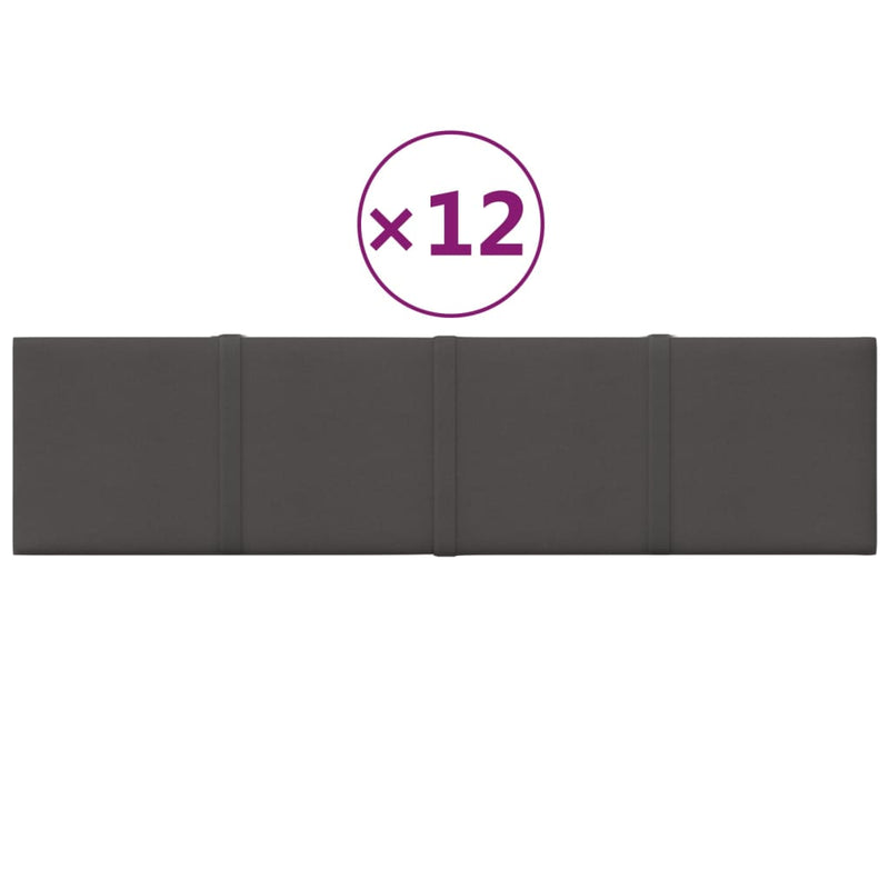 Load image into Gallery viewer, Vidaxl wandpanelen 12 st 1,08 m² 60x15 cm stof donkergrijs
