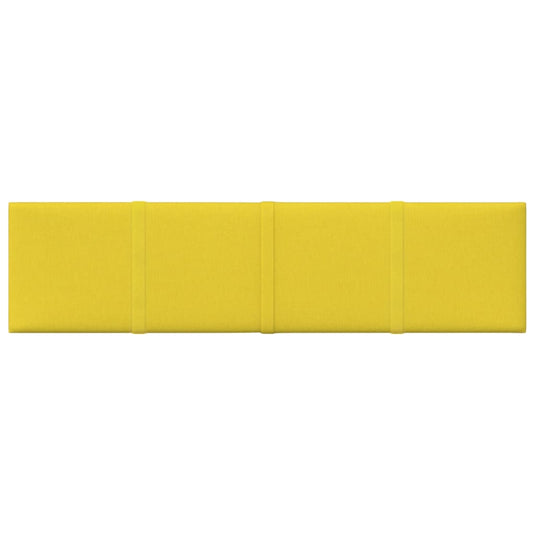 VidaXL Wandpanelen 12 st 1,08 m² 60x15 cm stof lichtgeel