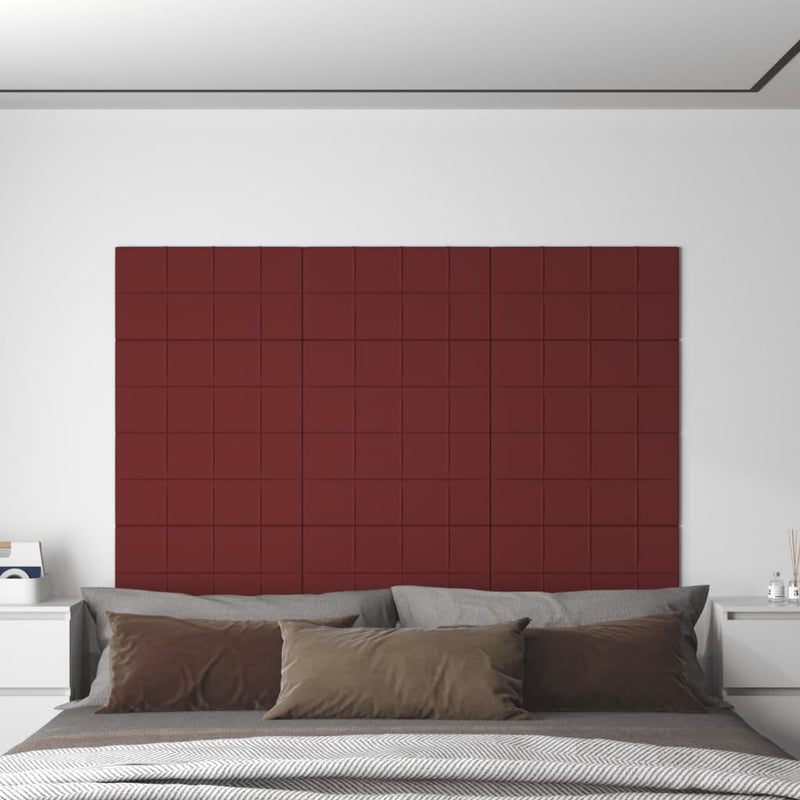 Load image into Gallery viewer, Vidaxl wandpanelen 12 st 2,16 m² 60x30 cm stof wijnrood
