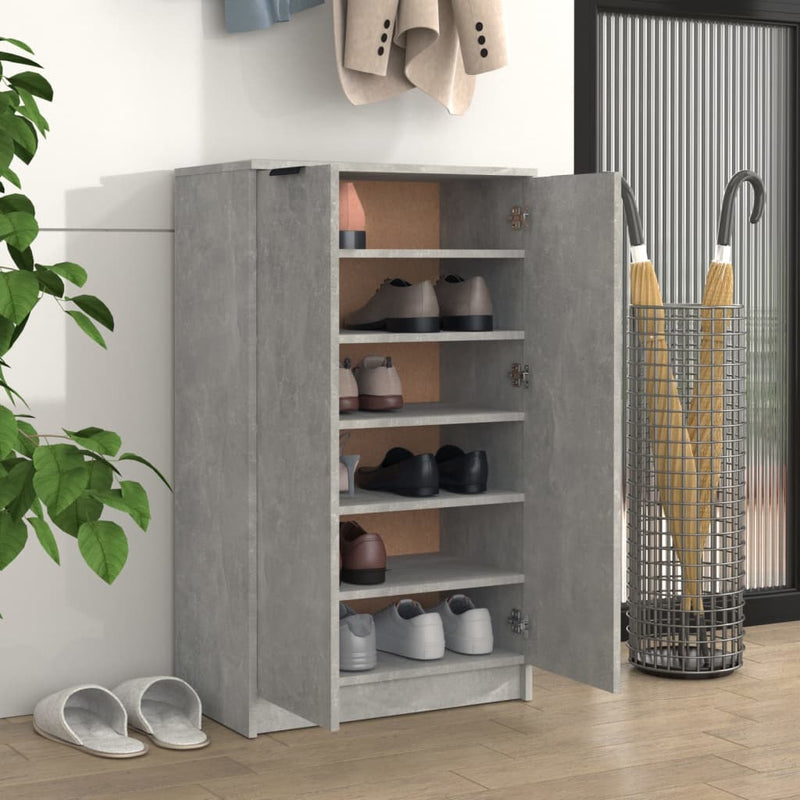 Load image into Gallery viewer, VidaXL Schoenenkast 59x35x100 cm bewerkt hout betongrijs
