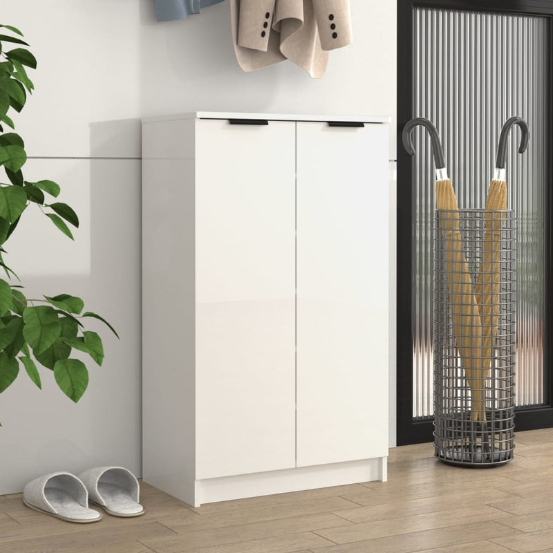 Load image into Gallery viewer, VidaXL Schoenenkast 59x35x100 cm bewerkt hout hoogglans wit
