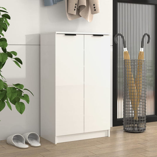 VidaXL Schoenenkast 59x35x100 cm bewerkt hout hoogglans wit