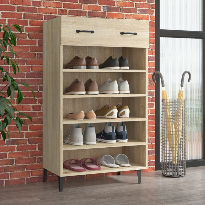 Load image into Gallery viewer, VidaXL Schoenenkast 60x35x105 cm bewerkt hout sonoma eikenkleurig
