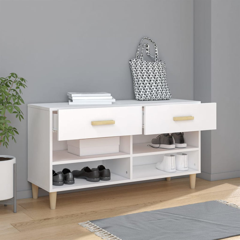 Load image into Gallery viewer, Vidaxl schoenenkast 102x35x55 cm bewerkt hout wit

