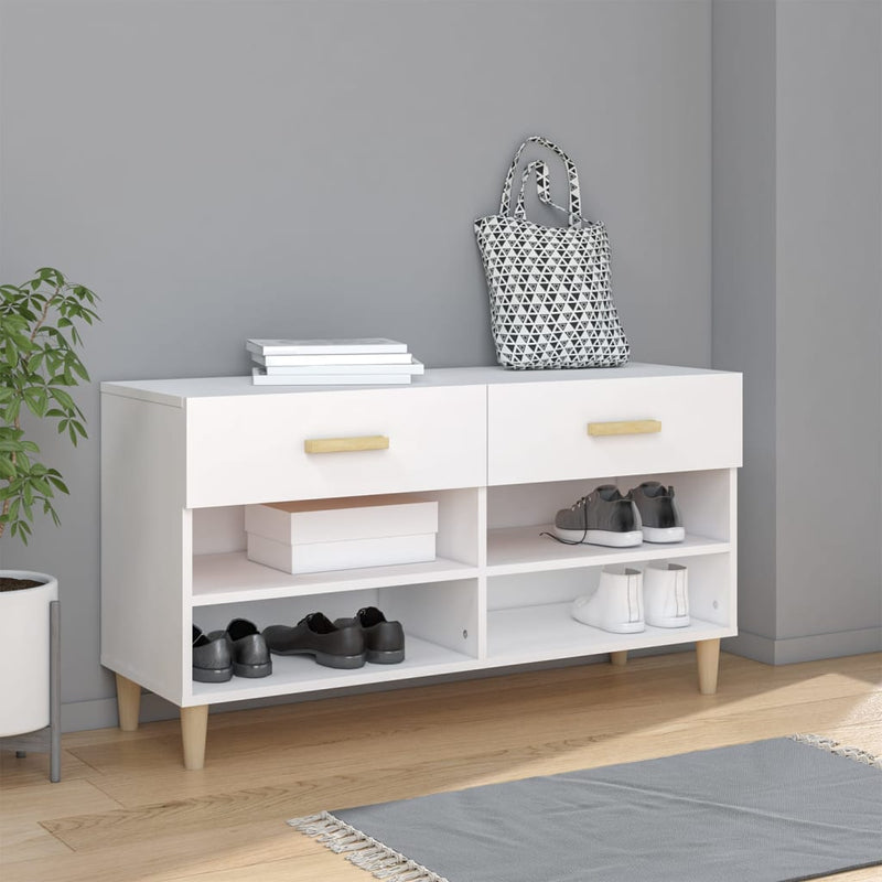 Load image into Gallery viewer, Vidaxl schoenenkast 102x35x55 cm bewerkt hout wit
