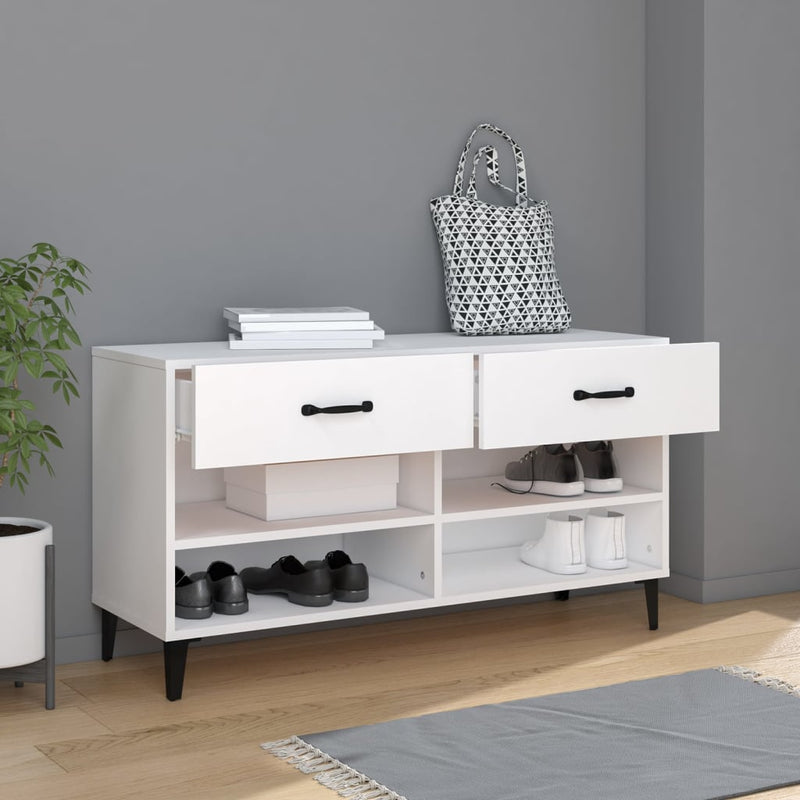 Load image into Gallery viewer, Vidaxl schoenenkast 102x35x55 cm bewerkt hout wit
