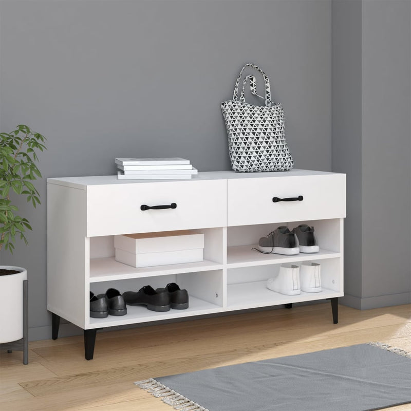 Load image into Gallery viewer, Vidaxl schoenenkast 102x35x55 cm bewerkt hout wit
