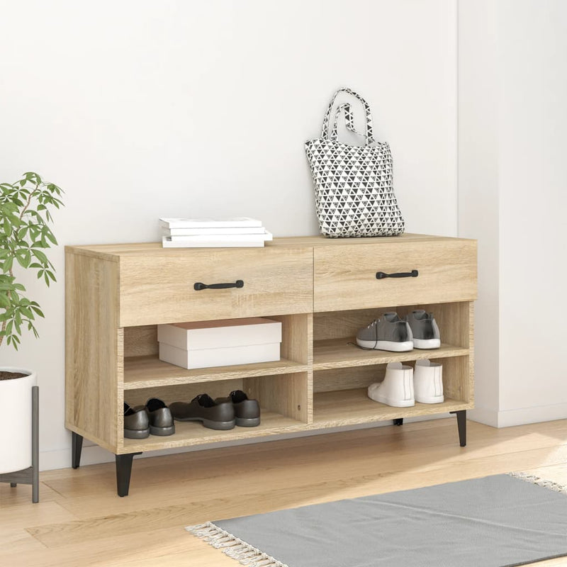 Load image into Gallery viewer, Vidaxl schoenenkast 102x35x55 cm bewerkt hout sonoma eikenkleurig
