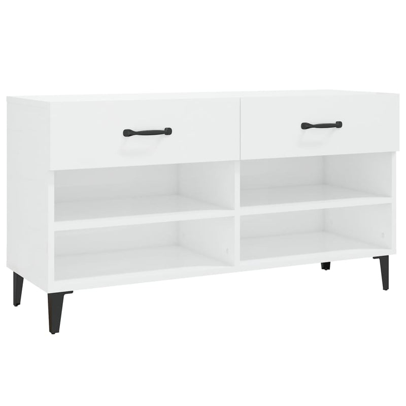 Load image into Gallery viewer, Vidaxl schoenenkast 102x35x55 cm bewerkt hout hoogglans wit
