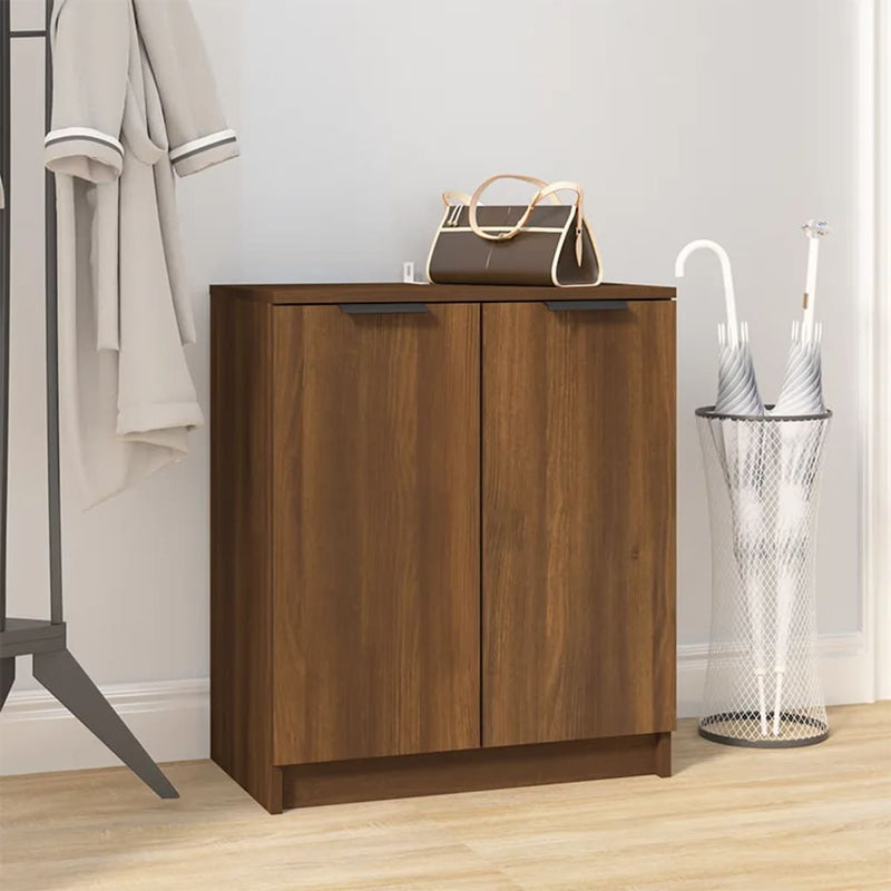 Load image into Gallery viewer, Vidaxl schoenenkast 59x35x70 cm bewerkt hout bruin eikenkleur
