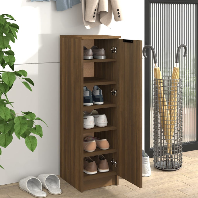 Load image into Gallery viewer, VidaXL Schoenenkast 30x35x100 cm bewerkt hout bruin eikenkleur
