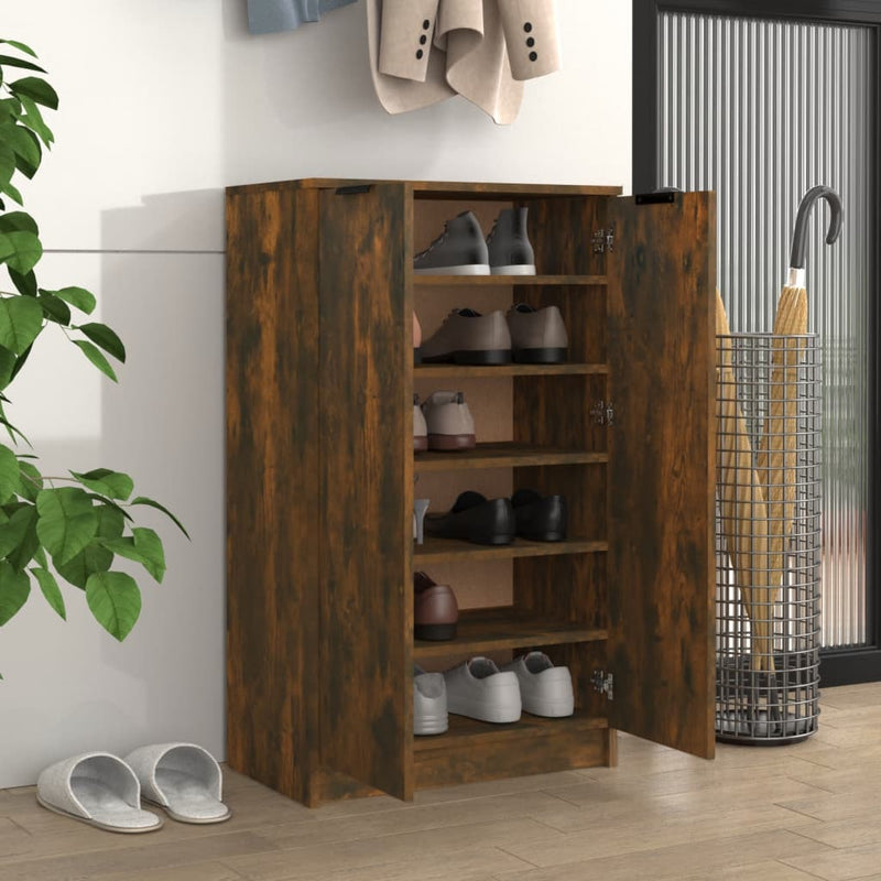 Load image into Gallery viewer, VidaXL Schoenenkast 59x35x100 cm bewerkt hout gerookt eikenkleurig
