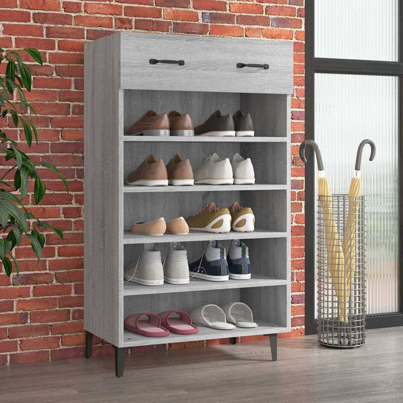 Load image into Gallery viewer, Vidaxl schoenenkast 60x35x105 cm bewerkt hout grijs sonoma eikenkleur

