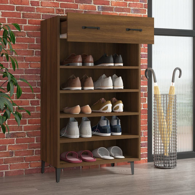 Load image into Gallery viewer, Vidaxl schoenenkast 60x35x105 cm bewerkt hout bruin eikenkleur
