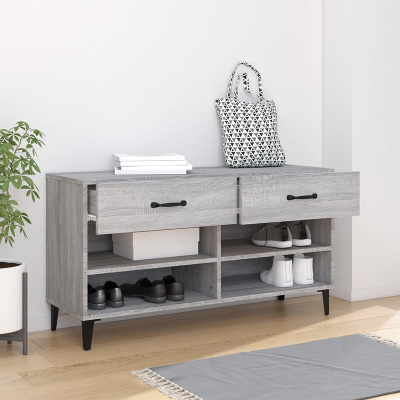 Load image into Gallery viewer, Vidaxl schoenenkast 102x35x55 cm bewerkt hout grijs sonoma eikenkleur
