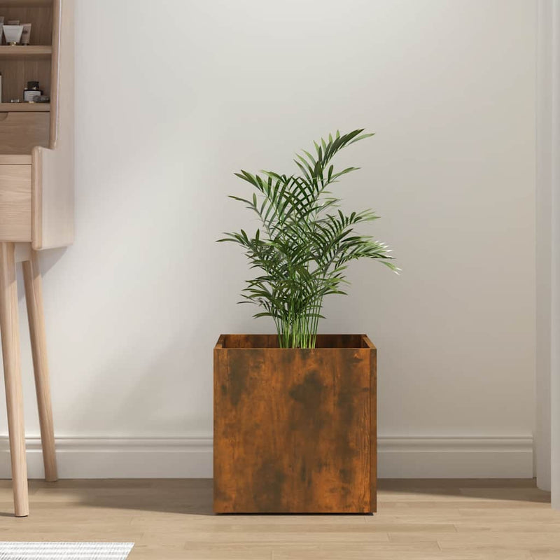 Load image into Gallery viewer, Vidaxl plantenbak 40x40x40 cm bewerkt hout gerookt eikenkleurig

