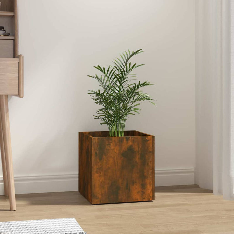 Load image into Gallery viewer, Vidaxl plantenbak 40x40x40 cm bewerkt hout gerookt eikenkleurig
