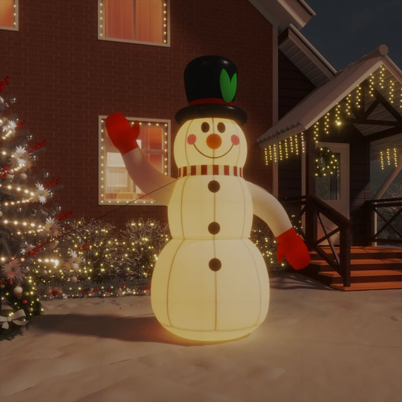 Load image into Gallery viewer, VidaXL Sneeuwpop opblaasbaar met LED's 225 cm
