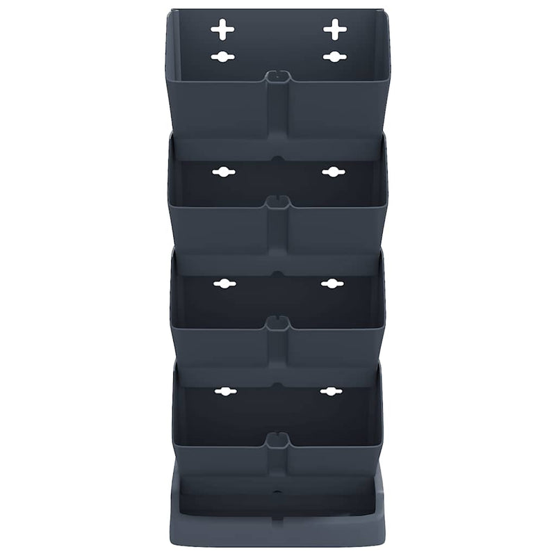 Load image into Gallery viewer, Vidaxl plantenbakkenset 4 st verticaal polypropeen antracietkleur
