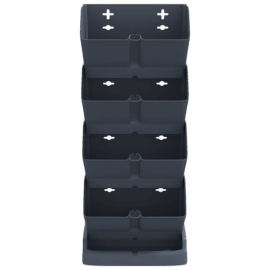 Vidaxl plantenbakkenset 4 st verticaal polypropeen antracietkleur