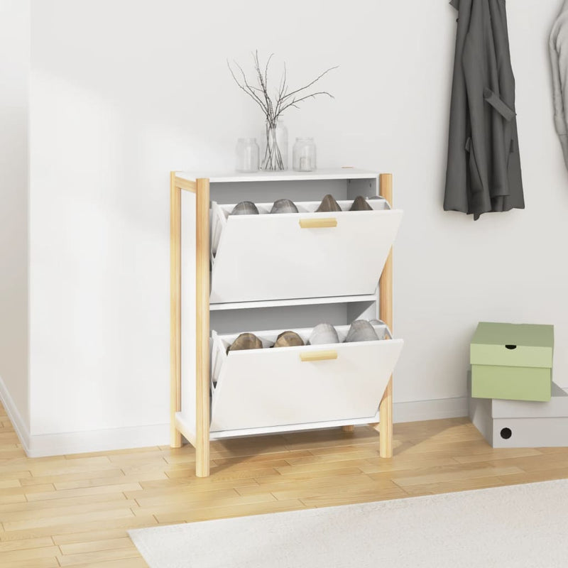 Load image into Gallery viewer, Vidaxl schoenenkast 57,5x33x80 cm bewerkt hout wit

