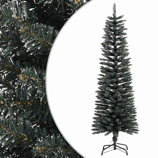 VidaXL Kunstkerstboom met standaard smal 150 cm PVC groen