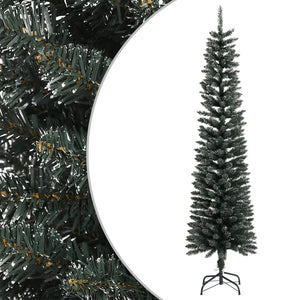 Vidaxl kunstkerstboom met standaard smal 210 cm pvc groen