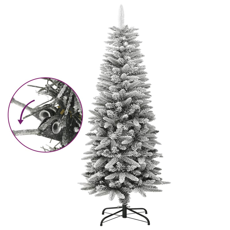 Load image into Gallery viewer, VidaXL Kunstkerstboom met sneeuw smal 120 cm PVC en PE
