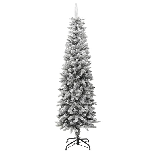 VidaXL Kunstkerstboom met sneeuw smal 180 cm PVC en PE