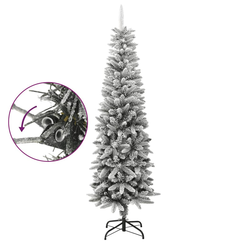 Load image into Gallery viewer, VidaXL Kunstkerstboom met sneeuw smal 180 cm PVC en PE
