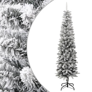 VidaXL Kunstkerstboom met sneeuw smal 240 cm PVC en PE
