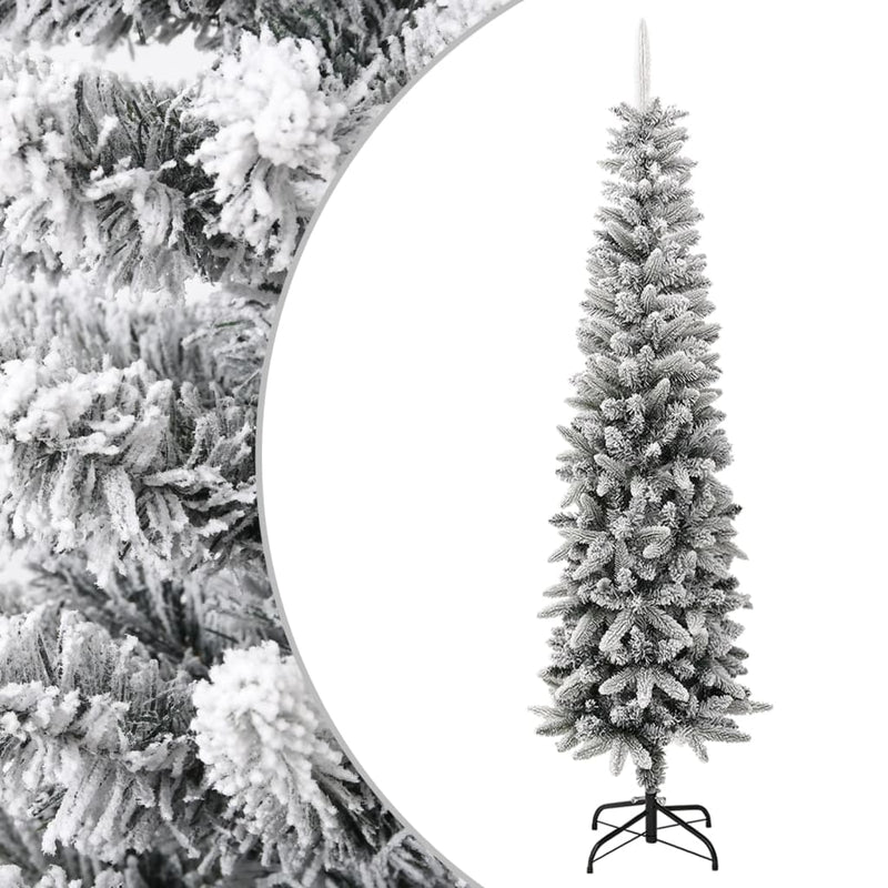 Load image into Gallery viewer, VidaXL Kunstkerstboom met sneeuw smal 240 cm PVC en PE
