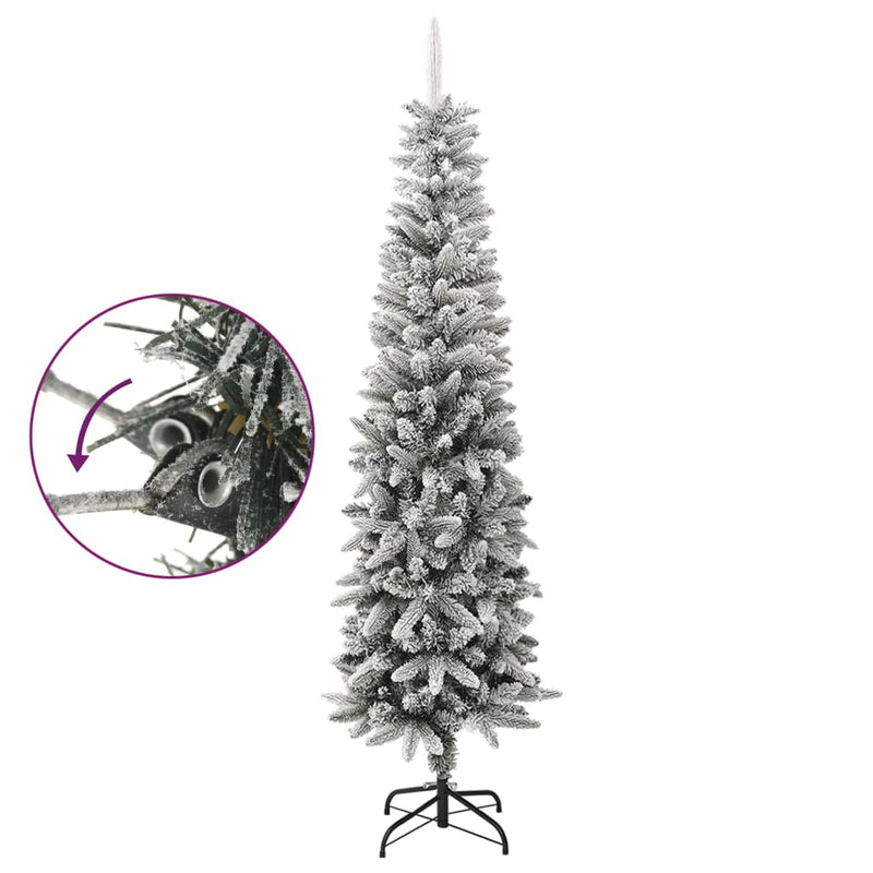 Load image into Gallery viewer, VidaXL Kunstkerstboom met sneeuw smal 240 cm PVC en PE
