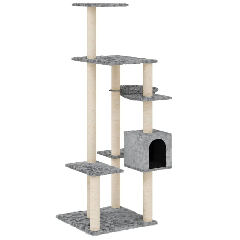 Load image into Gallery viewer, Vidaxl kattenmeubel met sisal krabpalen 142 cm lichtgrijs
